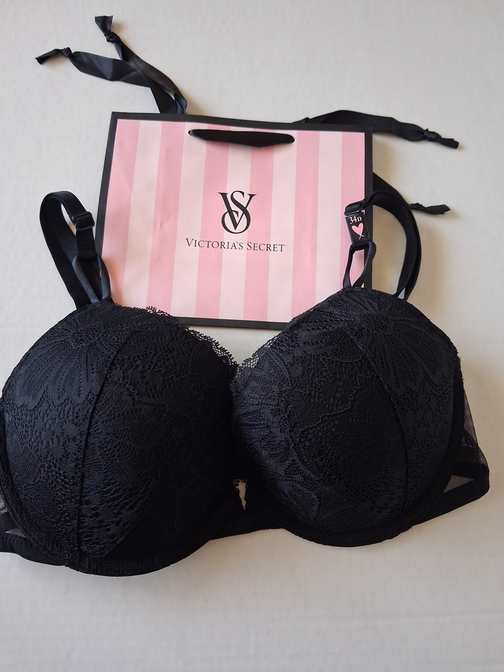 Victoria's Secret Black Lace Padded Bra